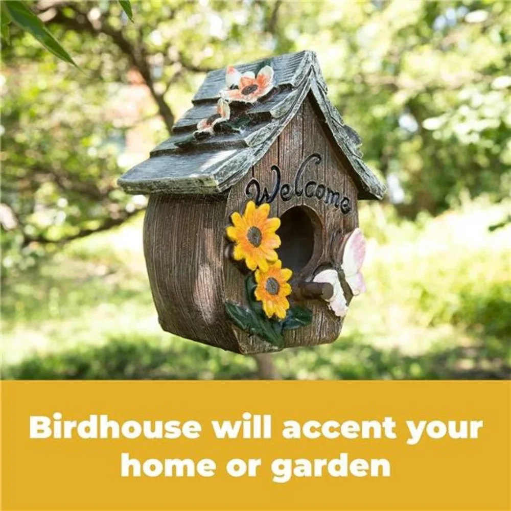 Hanging Bird Houses for Outside,Hand-Painted Bird Houses for Outdoors Decorative